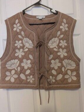 Hyfve tan embroidered vest